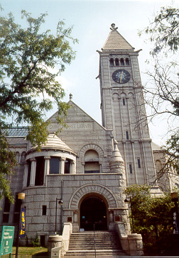 Photo
of Carnegie Free Library of Allegheny in Allegheny 
Square, Pittsburgh, America's First Publicly-Funded Carnegie Library.