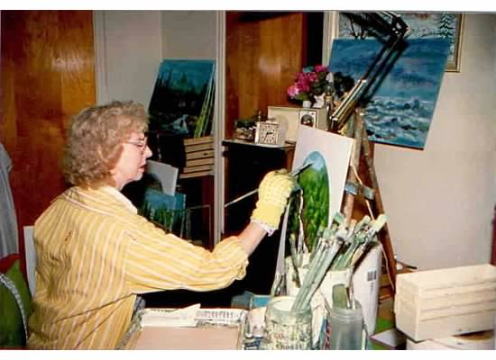 Photo
of Artist Eleanor Walsh Perrine Painting.